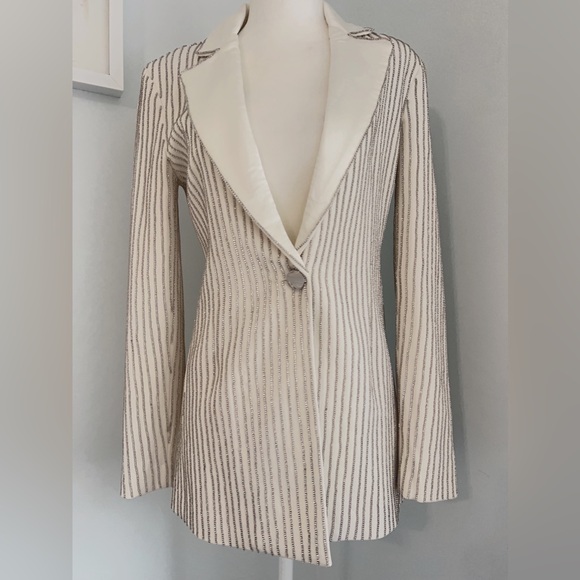 Alice + Olivia Yona Crystal Pinstripe Blazer - Picture 9 of 13